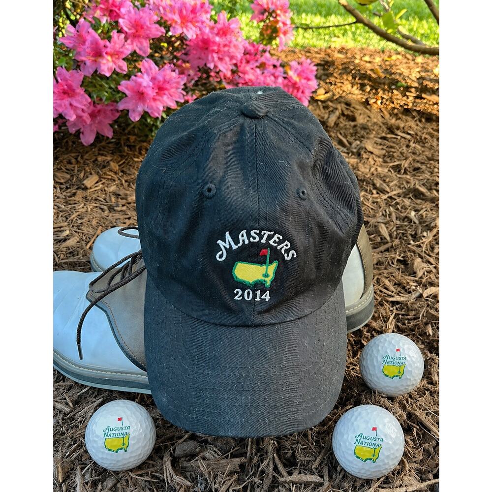 Masters 2014 Augusta National Golf Hat Black Strapback Bubba Watson Year